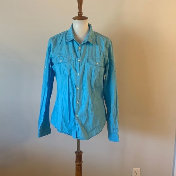 Island Company Tops - [Island Company] Blue Button Down Shirt - Size XL